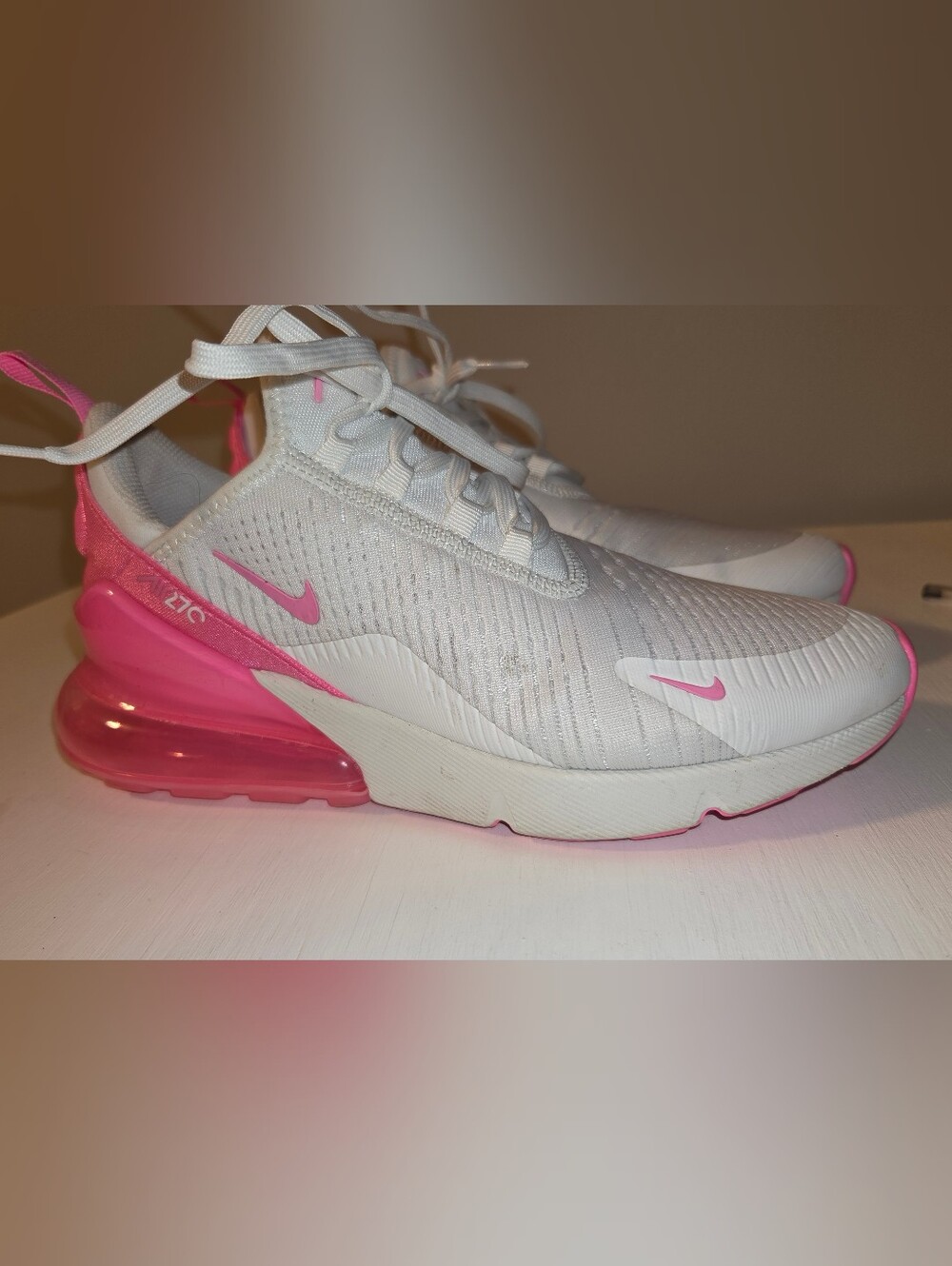 Nike Women’s Air Max 270 White with Pink Accents